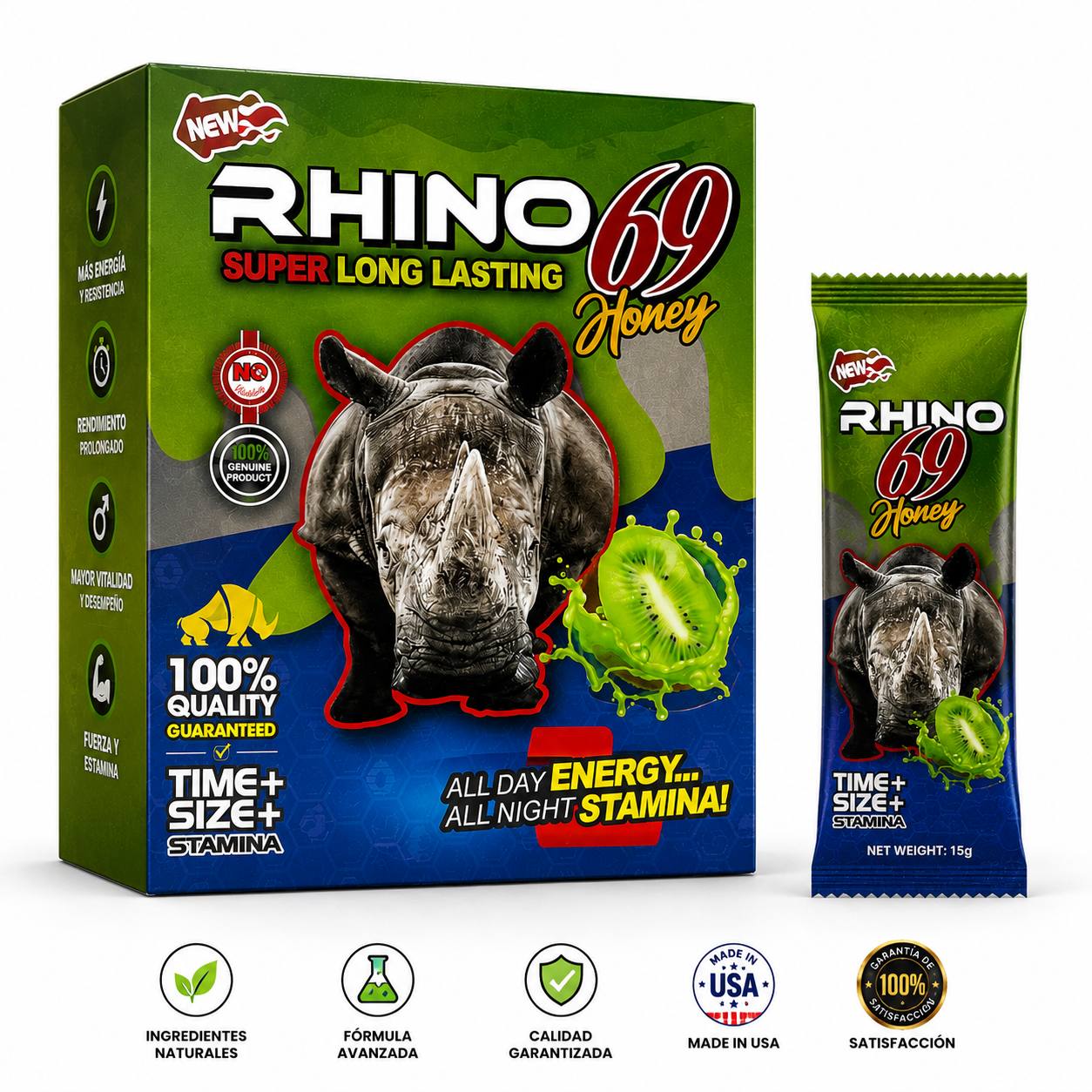 Rhino 69 Premium Honey ( Caja 12 Sobres )