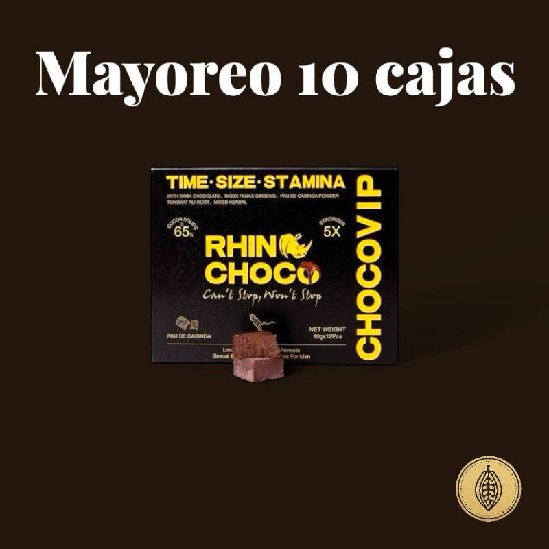 Mayoreo 10 cajas rhino choco (120 barras)